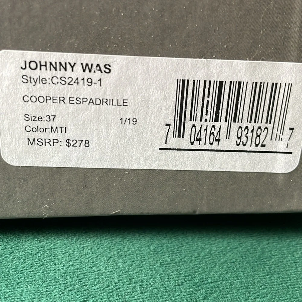 NWT Johnny Was Cooper Espadrilles